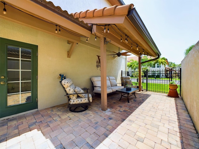 view of patio with an outdoor living space