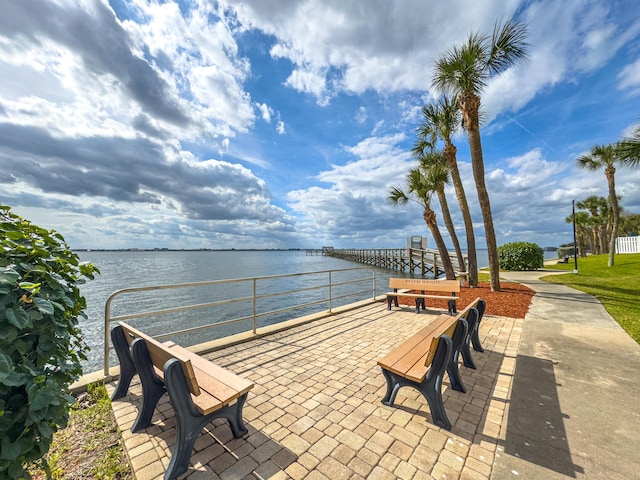 3173 Beach Winds Ct, Melbourne Beach, FL 32951 - view of patio / terrace featuring a water view