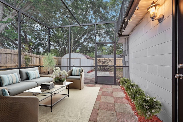 view of sunroom