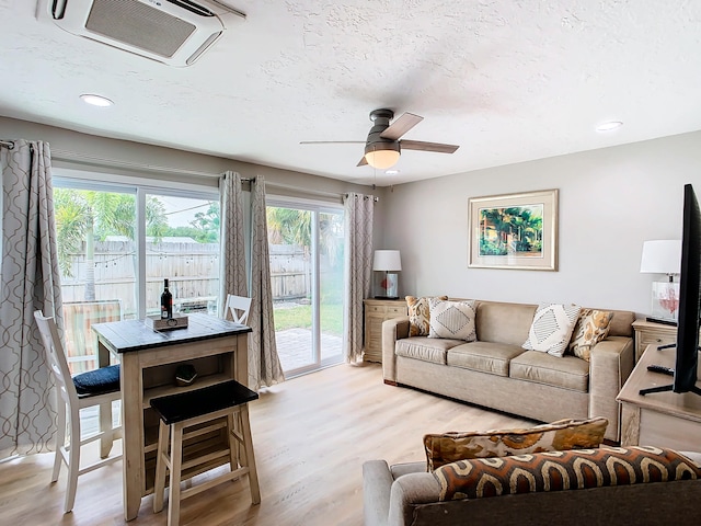 280 Monroe Ave, Cape Canaveral, FL 32920 - living room with light wood-type flooring, ceiling fan, and recessed lighting