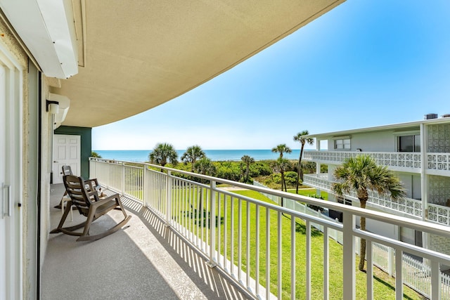 balcony with a water view