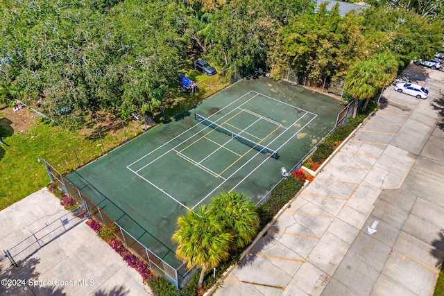 view of basketball court with tennis court