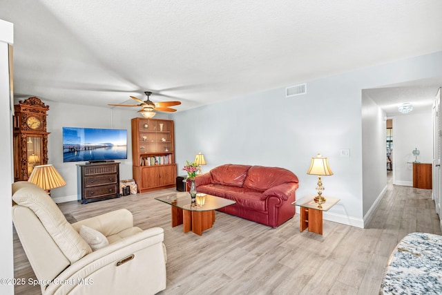 115 N Indian River Dr Unit 133, Cocoa, FL 32922 - living area with a ceiling fan, baseboards, and light wood-style floors