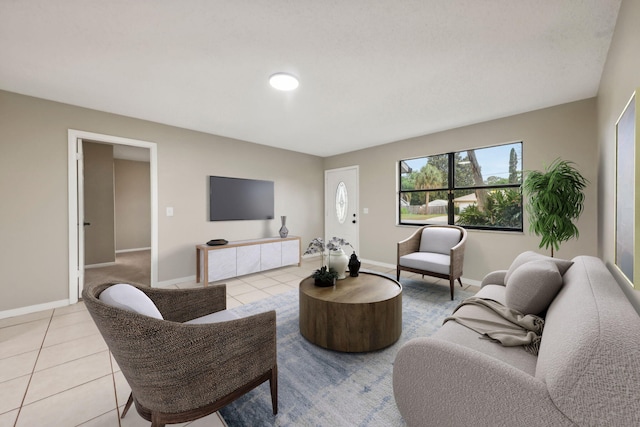 view of tiled living room