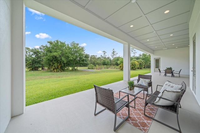 view of patio / terrace featuring an outdoor living space