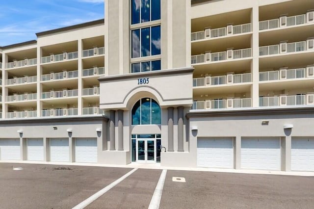 view of building exterior with a garage