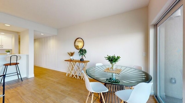 dining room featuring light wood-type flooring