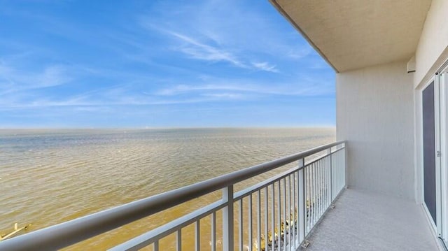 balcony with a water view