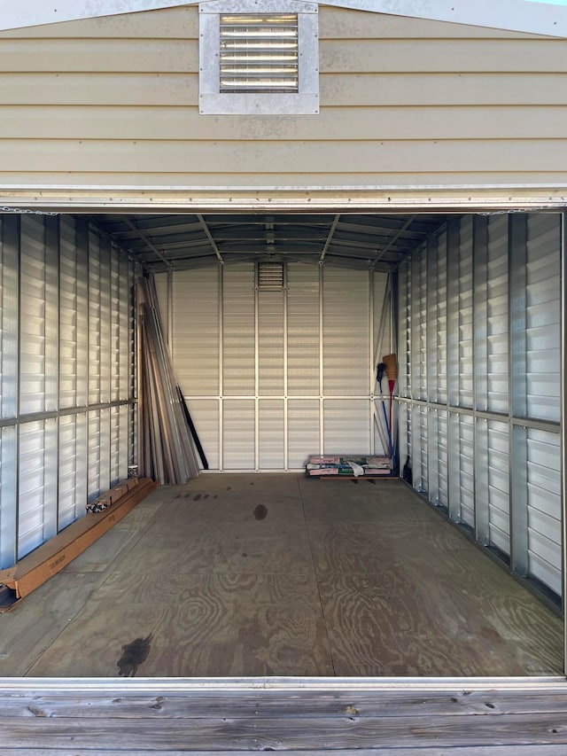 garage with a carport