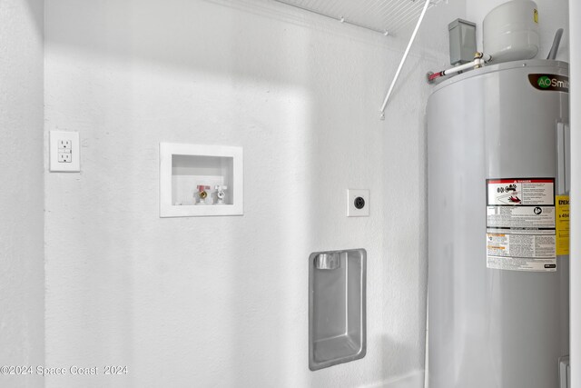 702 S Myrtle Ave, New Smyrna Beach, FL 32168 - utility room featuring water heater