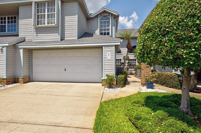 view of front property with a garage