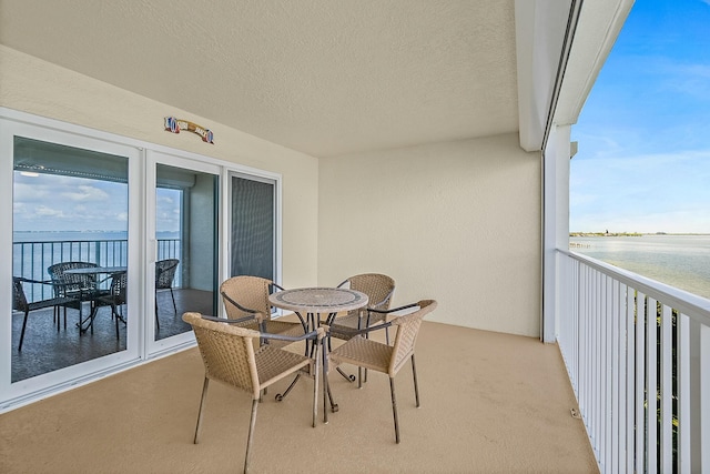 balcony with a water view