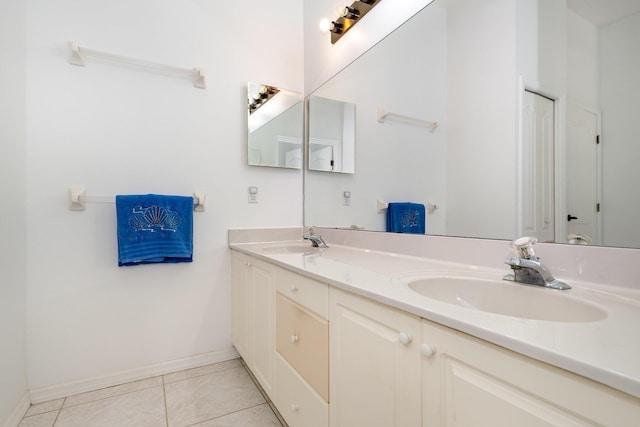 bathroom featuring tile patterned flooring and vanity