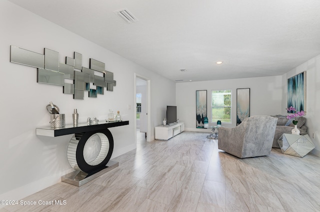 living room featuring light hardwood / wood-style flooring