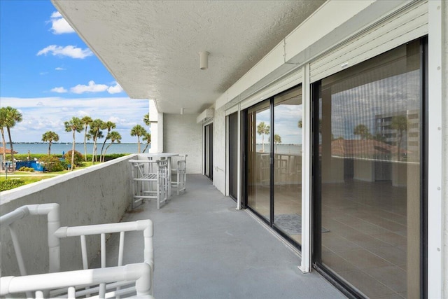 balcony with a water view