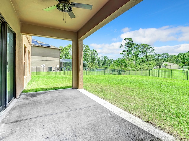 view of patio / terrace with ceiling fan