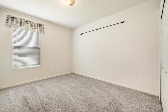 carpeted empty room with a textured ceiling