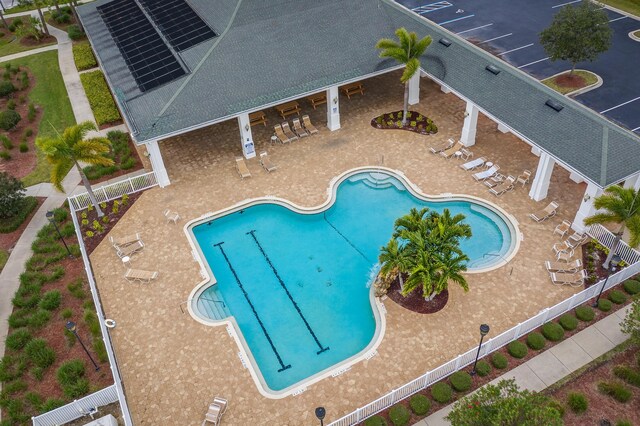 view of pool with a patio