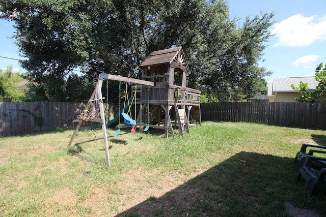 view of yard featuring a playground