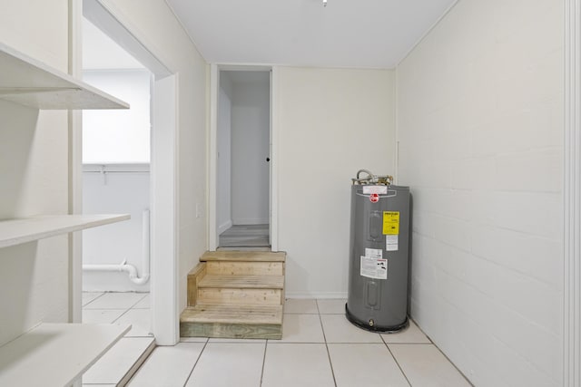 utility room featuring electric water heater