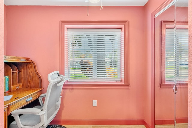 home office with plenty of natural light