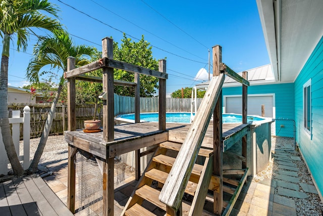 dock area with a pool side deck