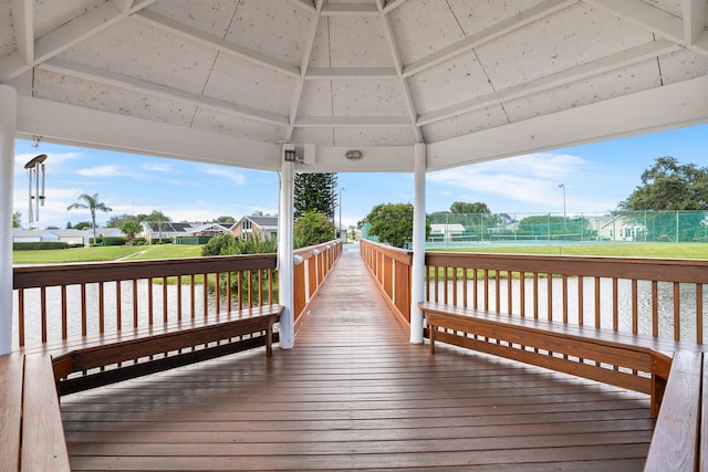 deck with a gazebo