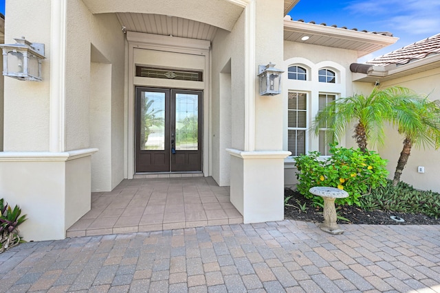 entrance to property with french doors