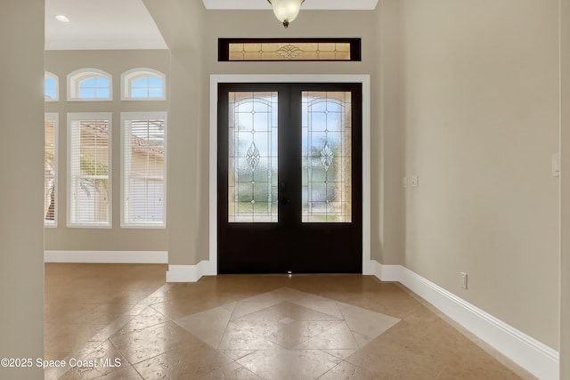 foyer entrance with french doors