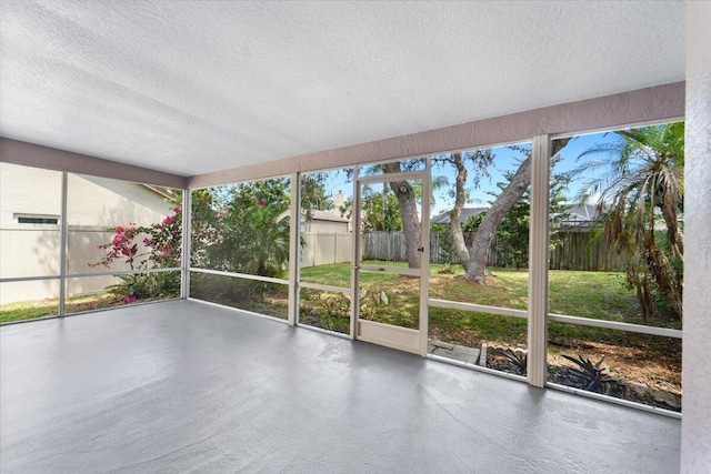 view of unfurnished sunroom