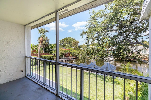 balcony with a water view