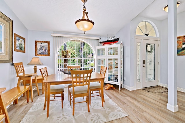 dining area featuring light hardwood / wood-style floors