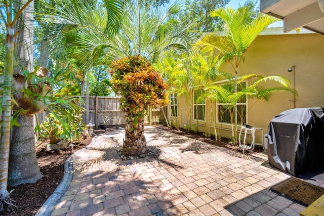 view of patio / terrace featuring a grill