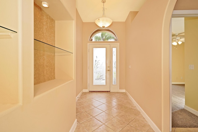 view of tiled foyer entrance