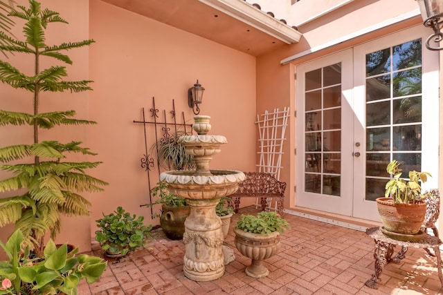 view of patio / terrace featuring french doors