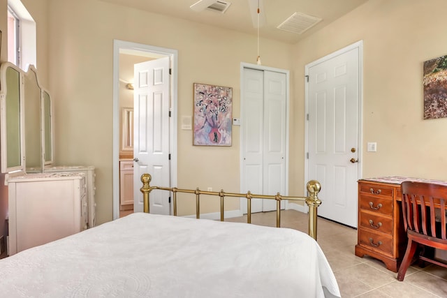 view of tiled bedroom