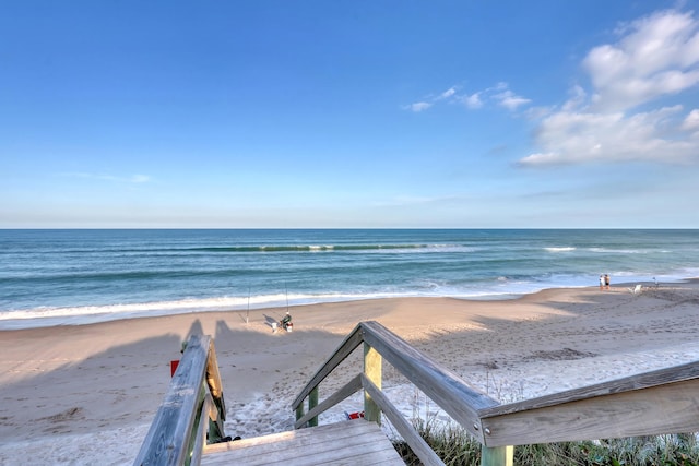 property view of water with a beach view