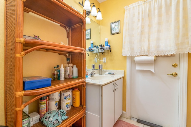 bathroom with oversized vanity