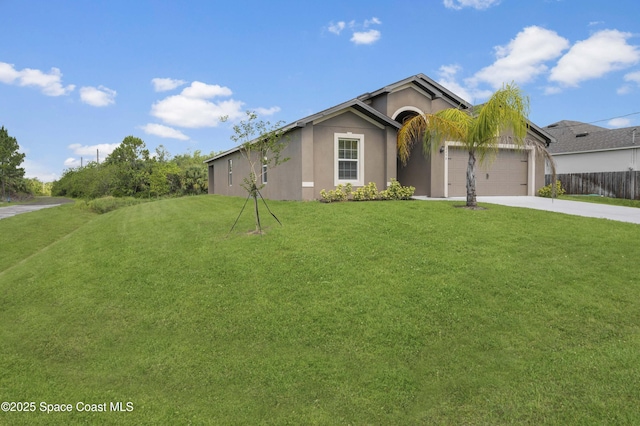 2498 Fleming Ave SW, Palm Bay, FL 32908 - single story home with concrete driveway, an attached garage, and stucco siding