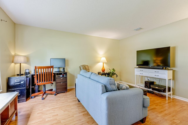 living room featuring light hardwood / wood-style flooring