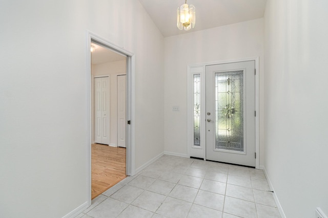 view of tiled foyer entrance