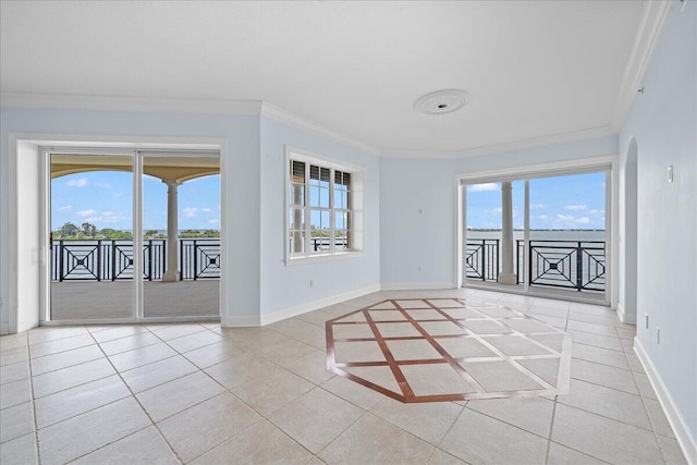 interior space featuring ornamental molding