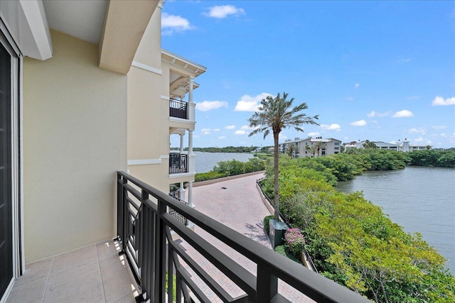 balcony with a water view