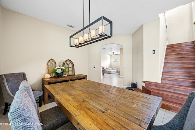 view of tiled dining space