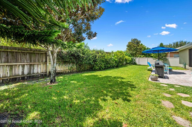 view of yard featuring a patio area