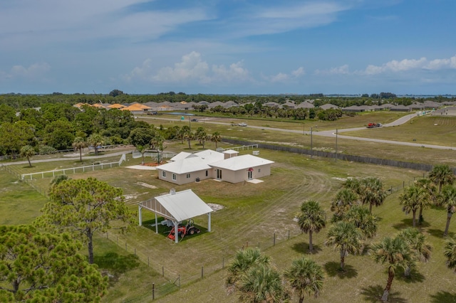 bird's eye view with a rural view