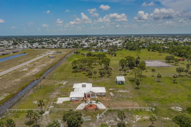 drone / aerial view with a rural view