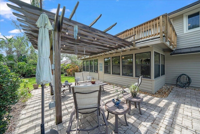 view of patio with a pergola