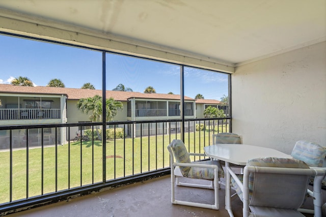 view of sunroom