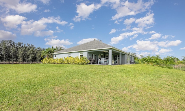 view of home's exterior featuring a yard